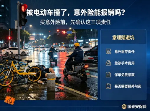 下班路上被电动车撞了，意外险到底怎么赔？(图1)